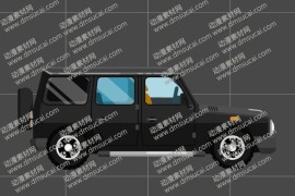 cta动画交通工具黑色suv小汽车越野车道具08，带9组动作 