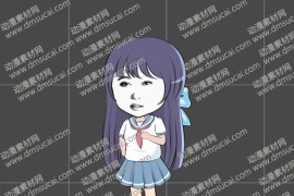 cta动画沙雕人物角色女生03侧面，已绑定骨骼和动作