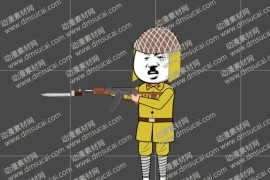 cta动画现代人物角色【日】士兵3，已绑定骨骼和动作