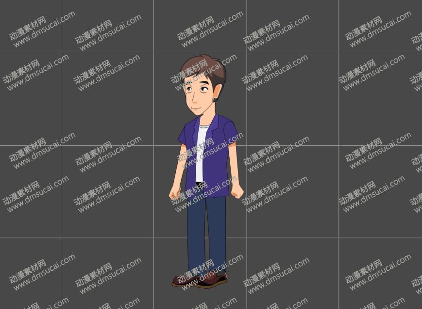 cta动画现代人物角色大叔17，已绑定骨骼和动作 现代人物