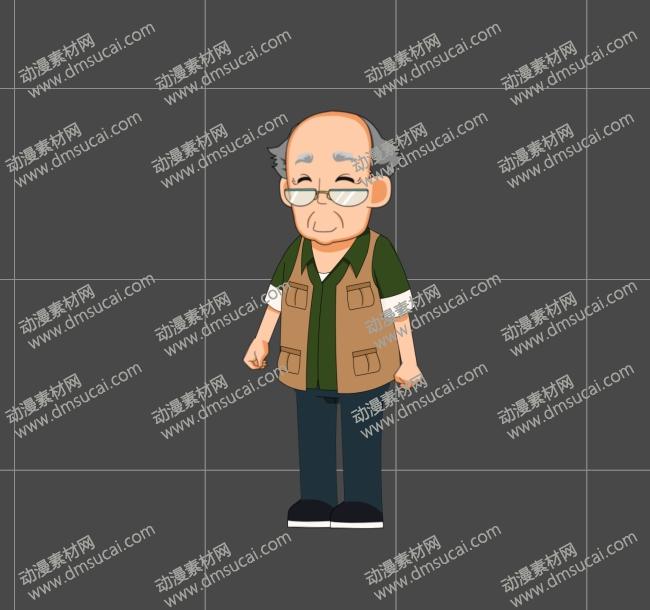 cta动画现代人物角色大爷10，已绑定骨骼和动作 现代人物