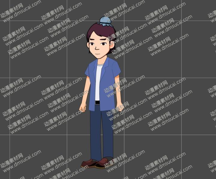 cta动画现代人物角色靓仔男青年24，已绑定骨骼和动作 现代人物