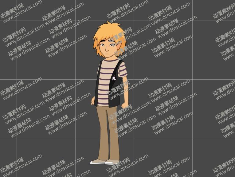 cta动画现代人物角色靓仔男青年28，已绑定骨骼和动作 现代人物