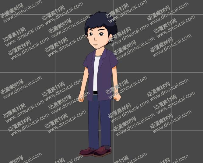 cta动画现代人物角色靓仔男青年30，已绑定骨骼和动作 现代人物