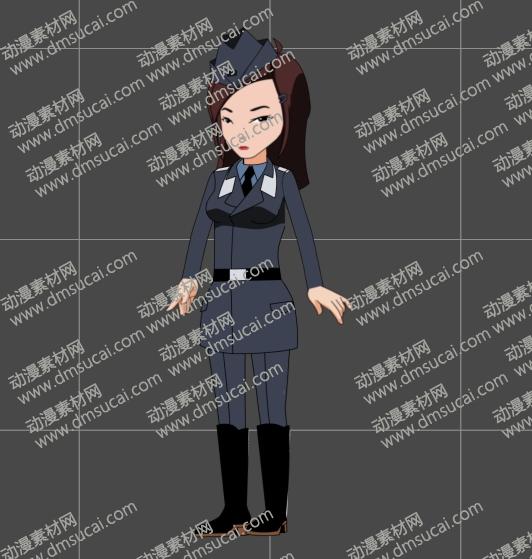 cta动画现代人物角色女生小姐姐18，已绑定骨骼和动作 现代人物