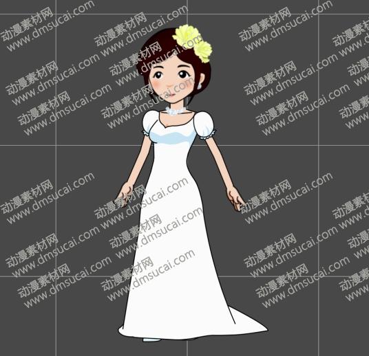 cta动画现代人物角色女生小姐姐27，已绑定骨骼和动作 现代人物