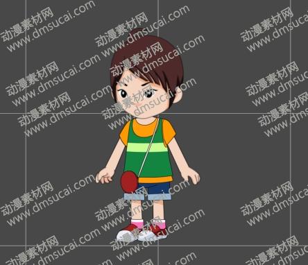 cta动画现代人物角色小男孩11，已绑定骨骼和动作 现代人物