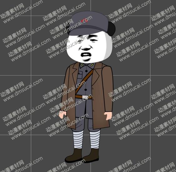 cta动画现代人物角色【八】1军团首长，已绑定骨骼和动作 未命名