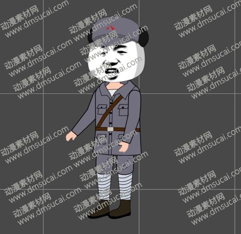 cta动画现代人物角色男【八】3二营长，已绑定骨骼和动作 未命名