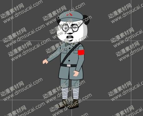 cta动画现代人物角色男【八】教导员，已绑定骨骼和动作 未命名