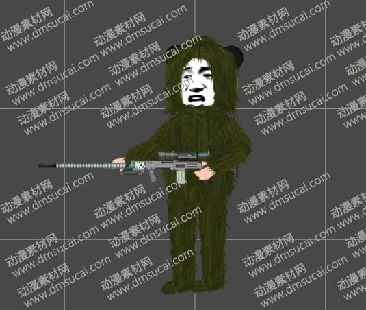 cta动画现代人物角色男【八】狙击手2，已绑定骨骼和动作 未命名