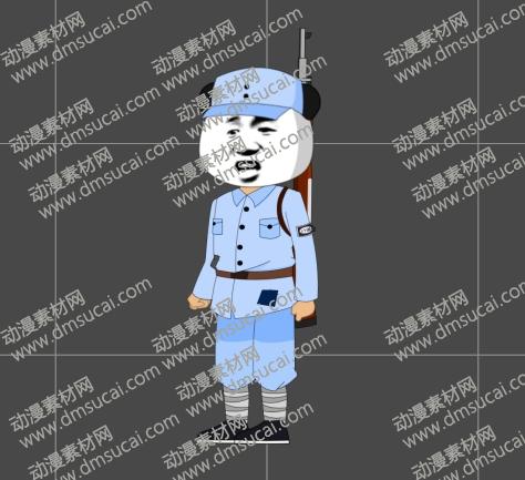 cta动画现代人物角色男【八】哨岗兵，已绑定骨骼和动作 未命名