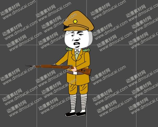 cta动画现代人物角色男【狗】二鬼子，已绑定骨骼和动作 未命名