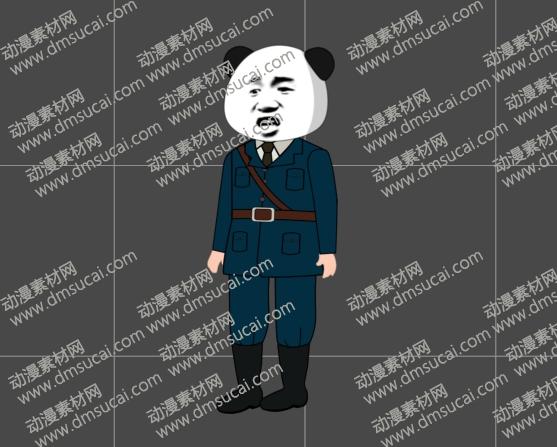 cta动画现代人物角色男【蒋】上将，已绑定骨骼和动作 未命名