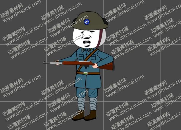 cta动画现代人物角色男【蒋】士兵，已绑定骨骼和动作 未命名
