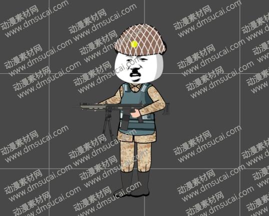 cta动画现代人物角色男【日】精锐部队，已绑定骨骼和动作 未命名