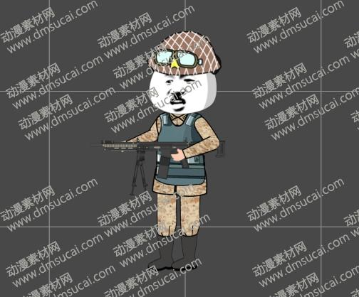 cta动画现代人物角色【日】精锐联队长，已绑定骨骼和动作 未命名