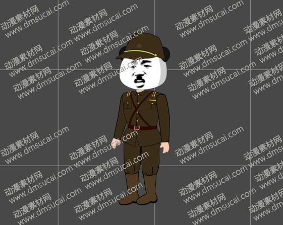 cta动画现代人物角色【日】日军大将，已绑定骨骼和动作 未命名