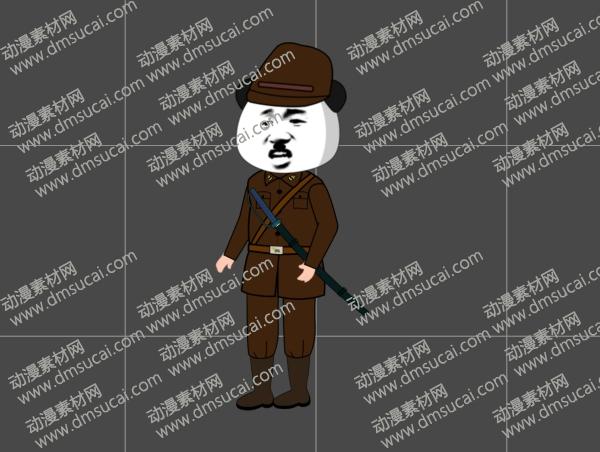 cta动画现代人物角色【日】日军少将，已绑定骨骼和动作 未命名