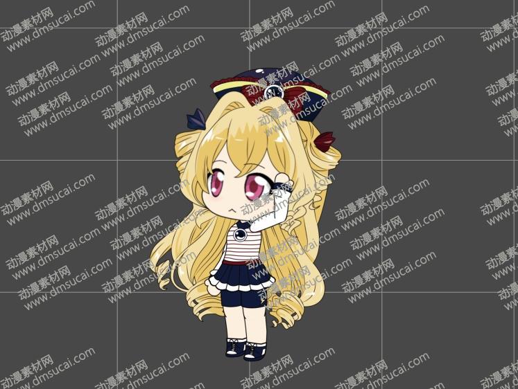 cta动画斗罗大罗新人物角色女3-小船，已绑定骨骼和动作 斗罗人物