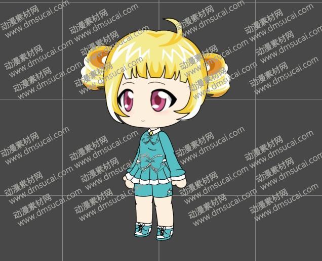 cta动画斗罗大罗新人物角色女9-小葵，已绑定骨骼和动作 斗罗人物