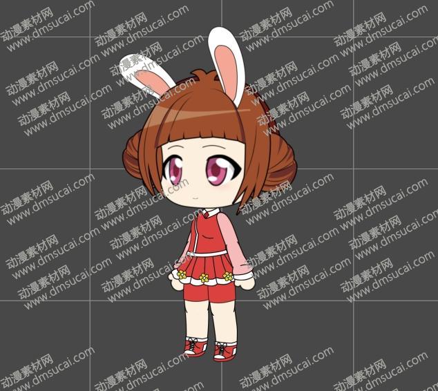 cta动画斗罗大罗新人物角色女10-小兔，已绑定骨骼和动作 斗罗人物