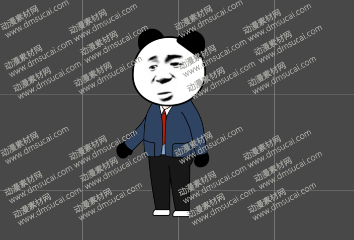 cta动画沙雕人物角色2男侧面，已绑定骨骼和动作 沙雕人物