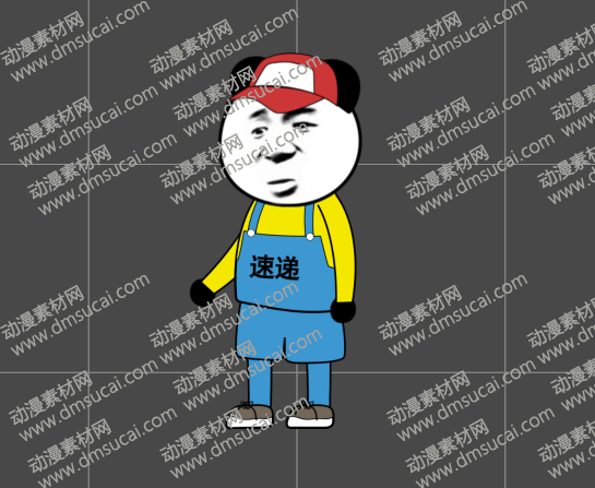 cta动画沙雕人物角色3男侧面，已绑定骨骼和动作 沙雕人物