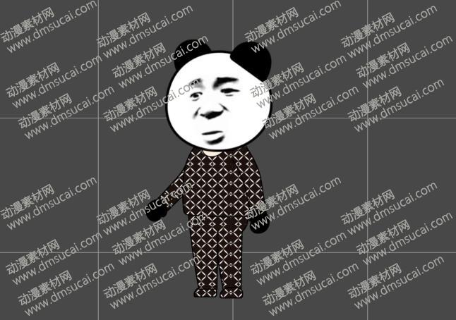 cta动画沙雕人物角色睡衣男05侧面，已绑定骨骼和动作 沙雕人物